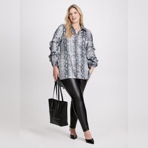 Plus Size Black Faux-Leather Leggings - Classic Pull-On Pant
